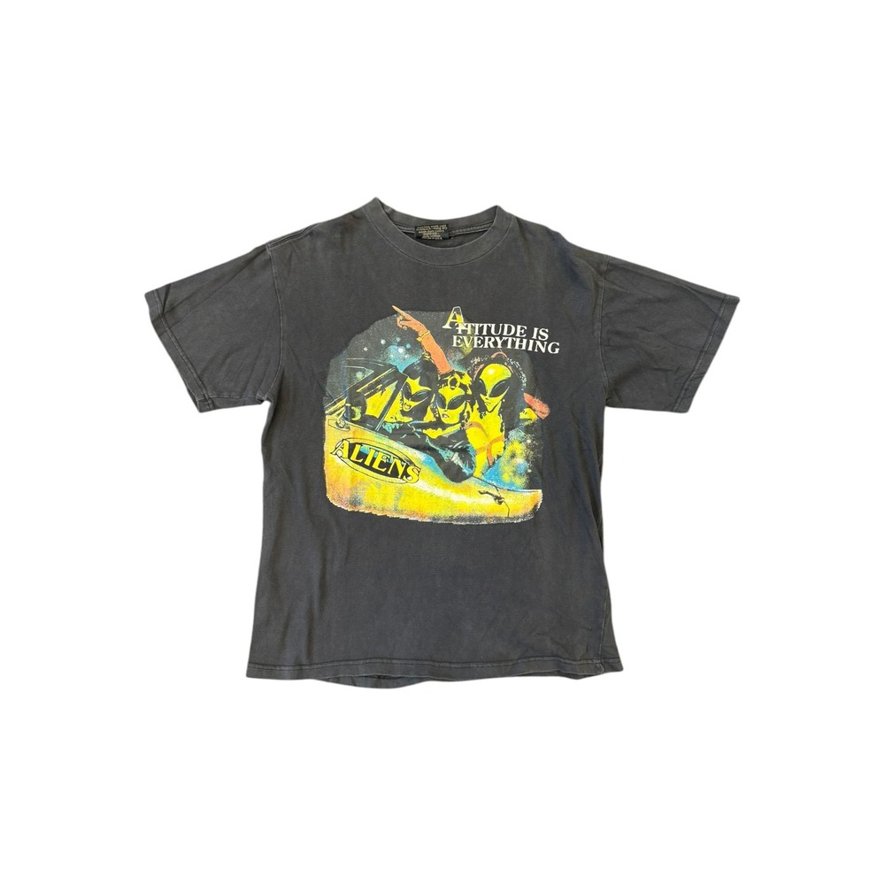 Alien Workshop T-Shirt Mens Large Black Good 90s Attitude is Everything Aliens